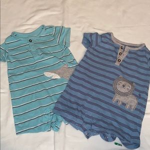 💙set of 2 shorts bodysuits 6M